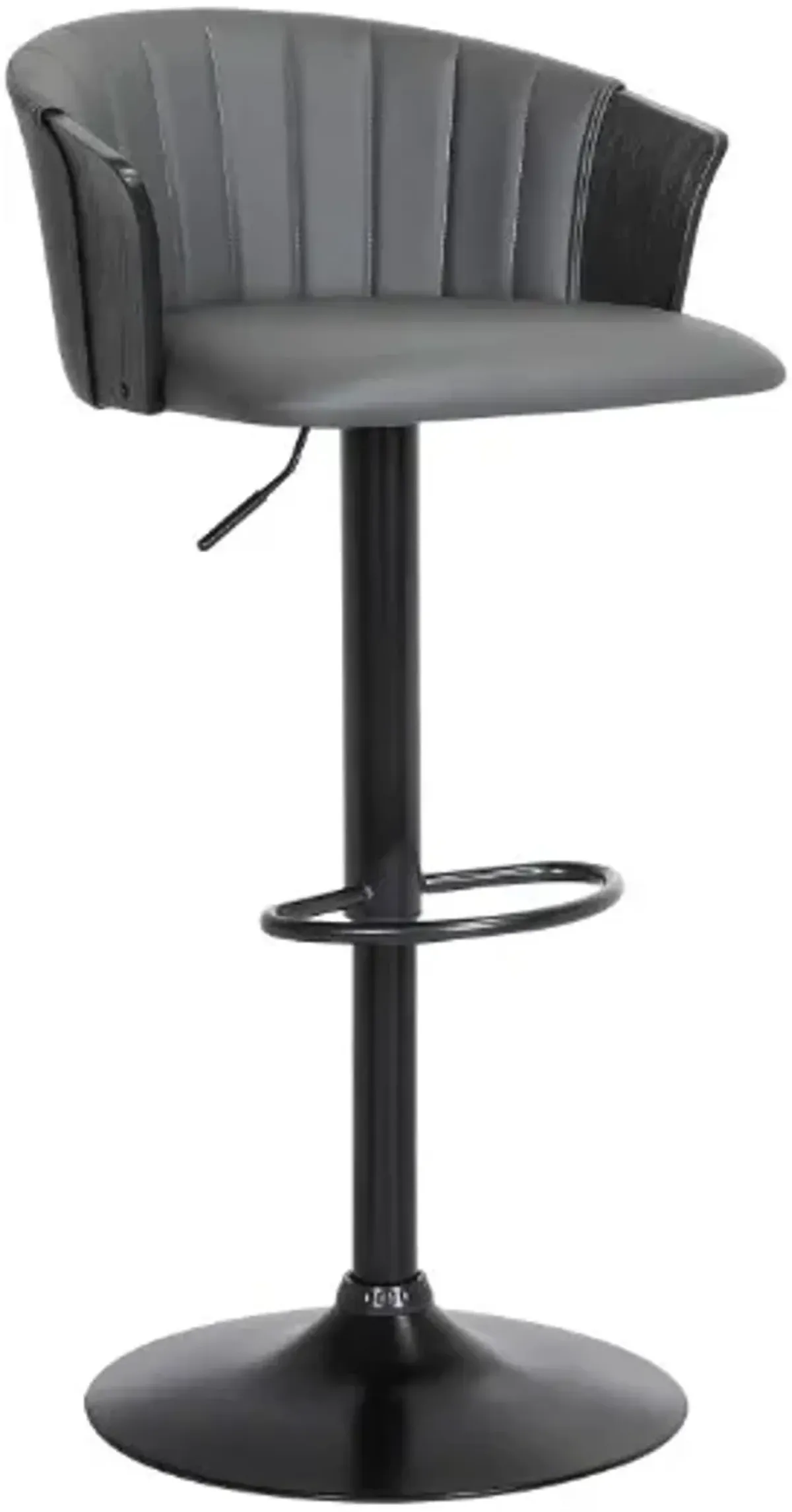 Armen Living Lydia Black/Gray Adjustable Swivel Bar Stool