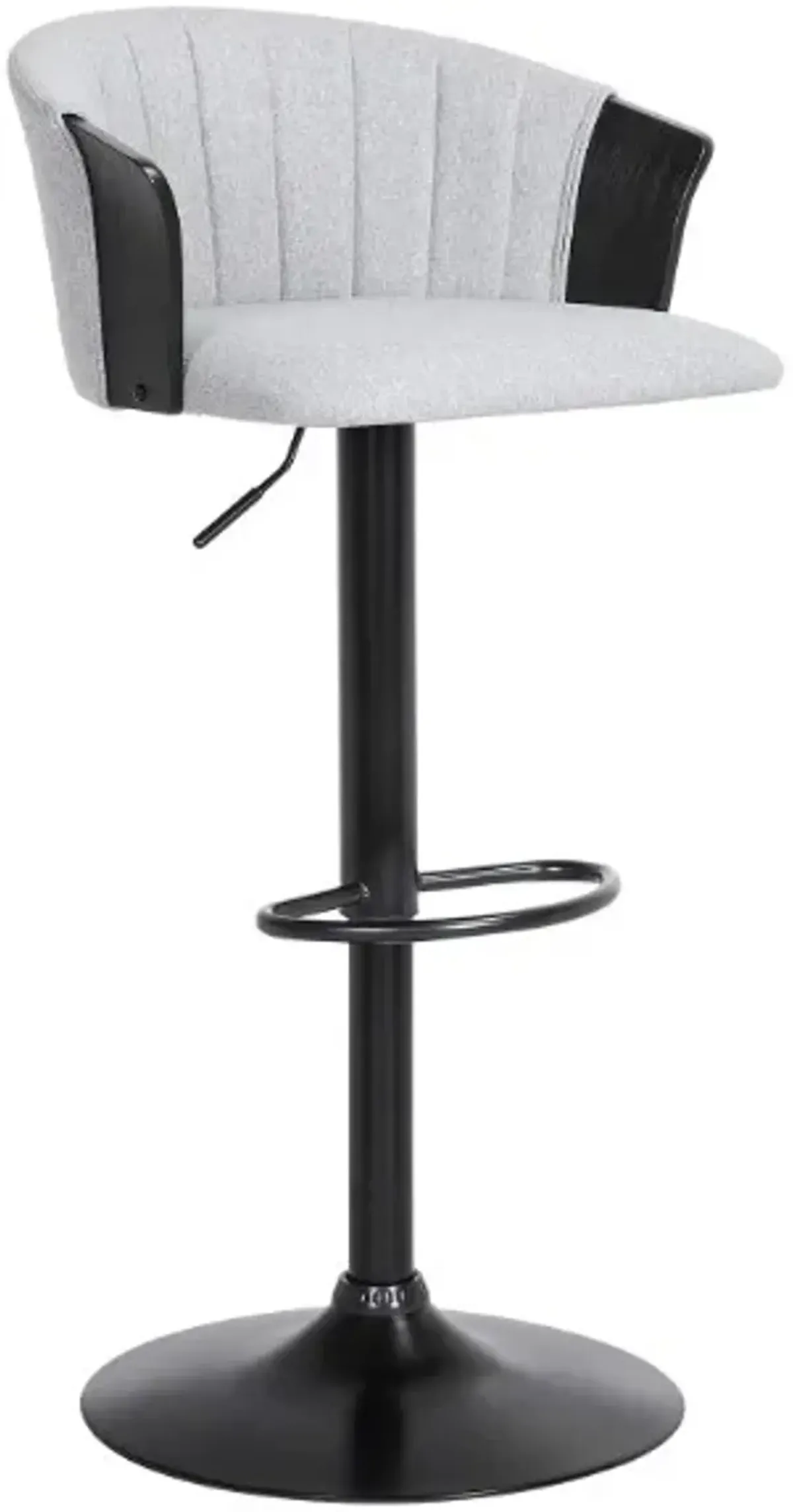 Armen Living Lydia Light Gray/Black Adjustable Bar Stool