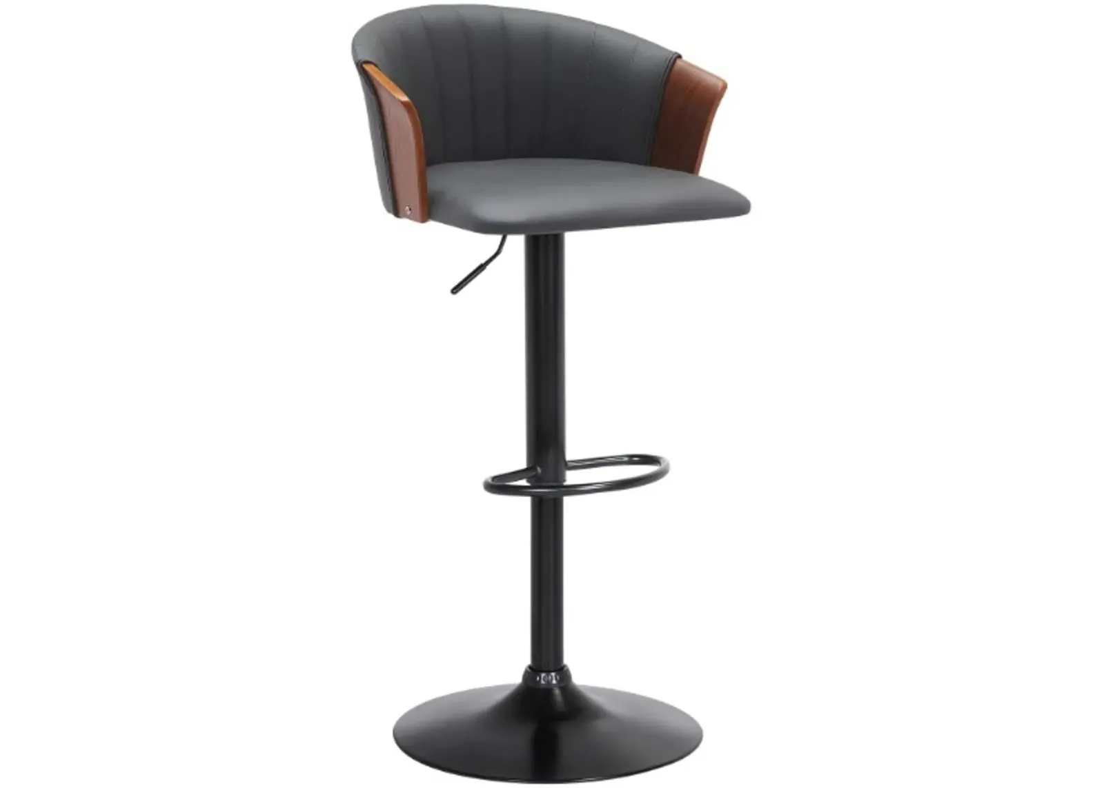 Armen Living Lydia Gray/Black Adjustable Bar Stool