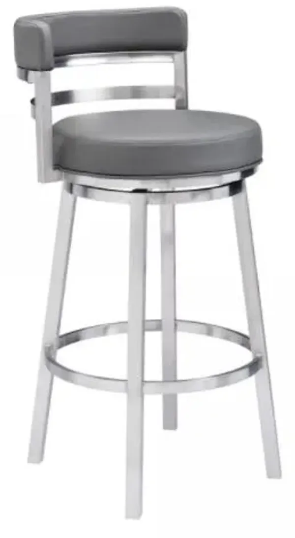Armen Living Madrid Gray 26" Counter Stool