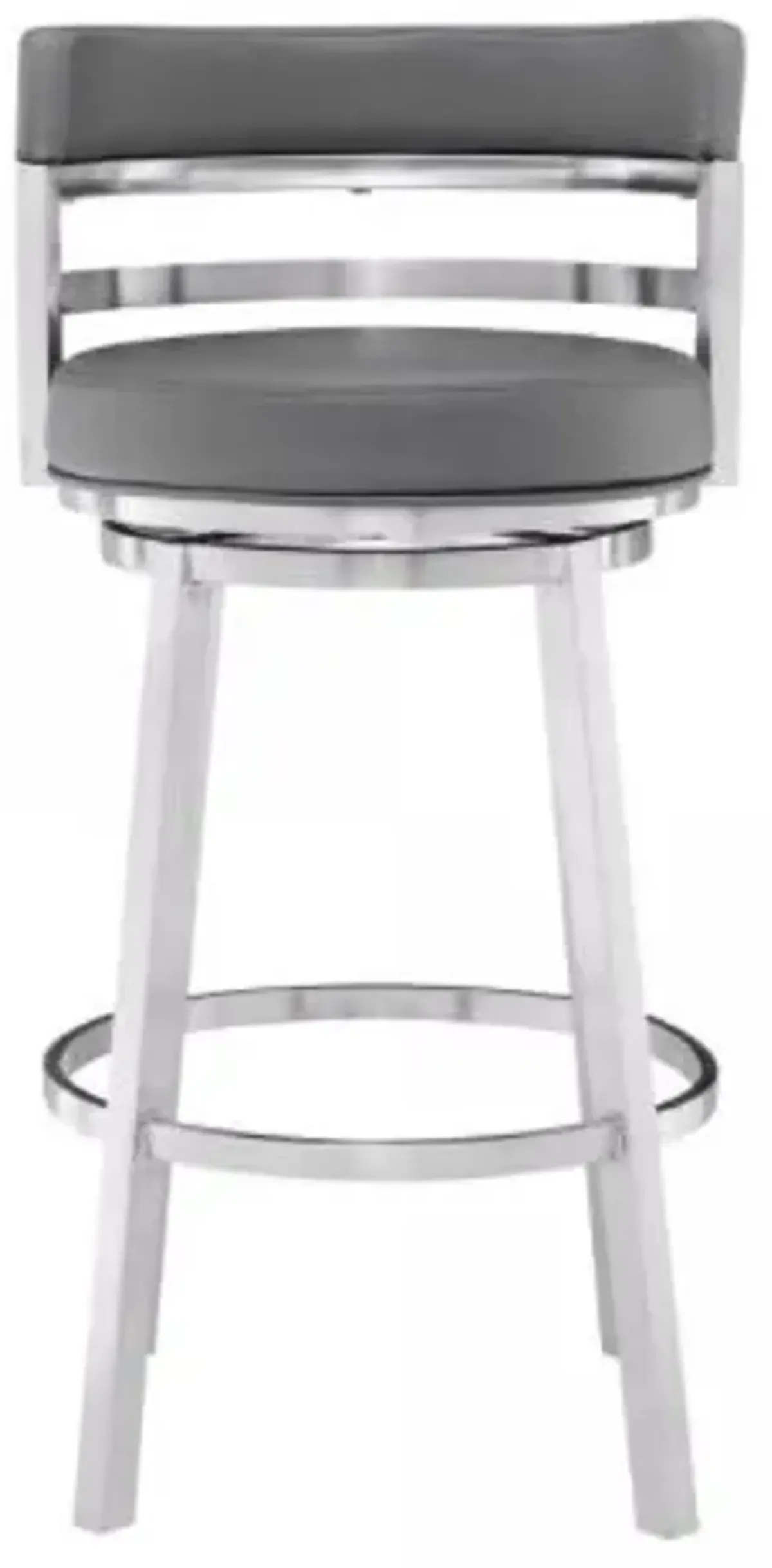 Armen Living Madrid Gray Faux Leather 30" Bar Stool