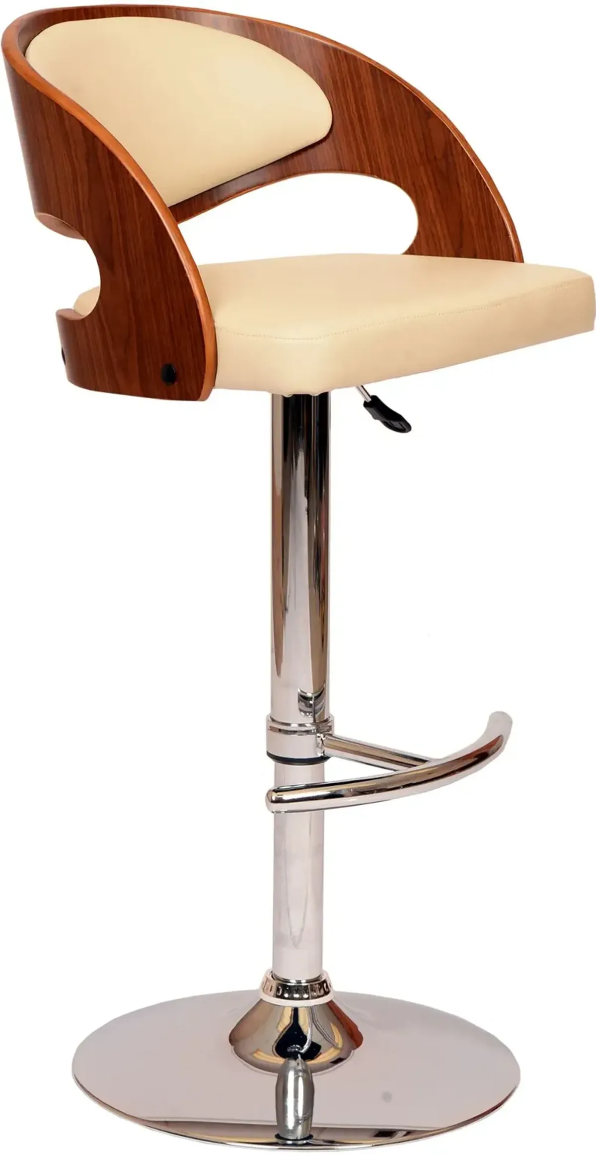 Armen Living Malibu Cream Adjustable Swivel Bar Stool