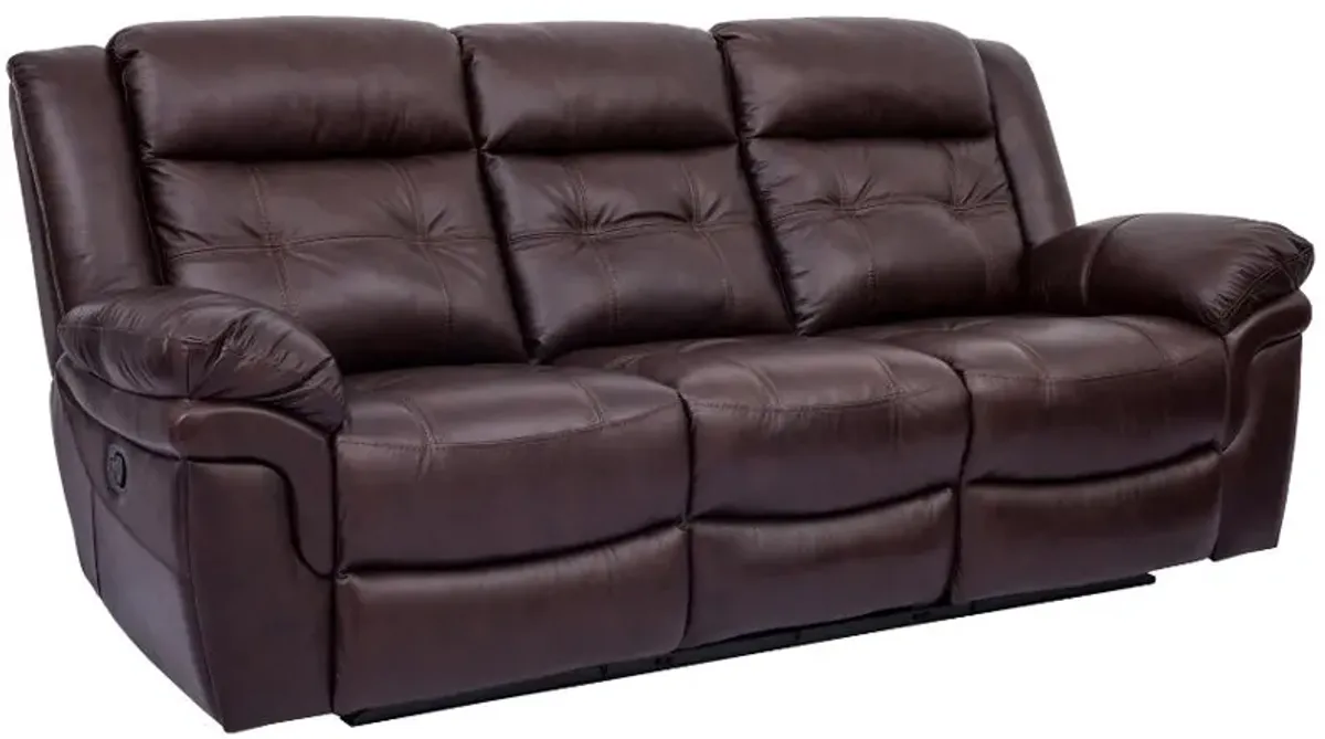 Armen Living Marcel Dark Brown Manual Reclining Sofa 