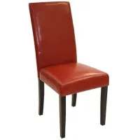 Armen Living MD-014 2-Piece Red Bonded Leather Dining Chairs