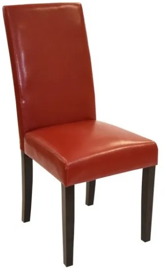 Armen Living MD-014 2-Piece Red Bonded Leather Dining Chairs
