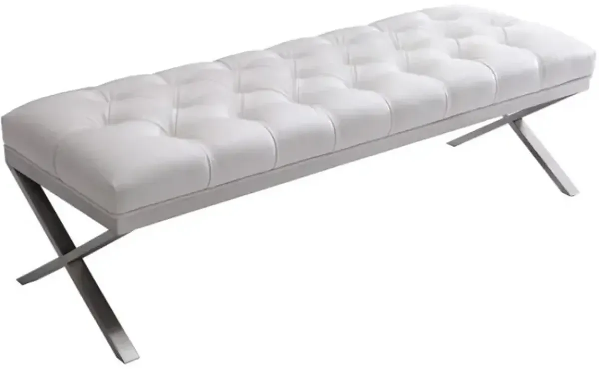 Armen Living Milo White Bench