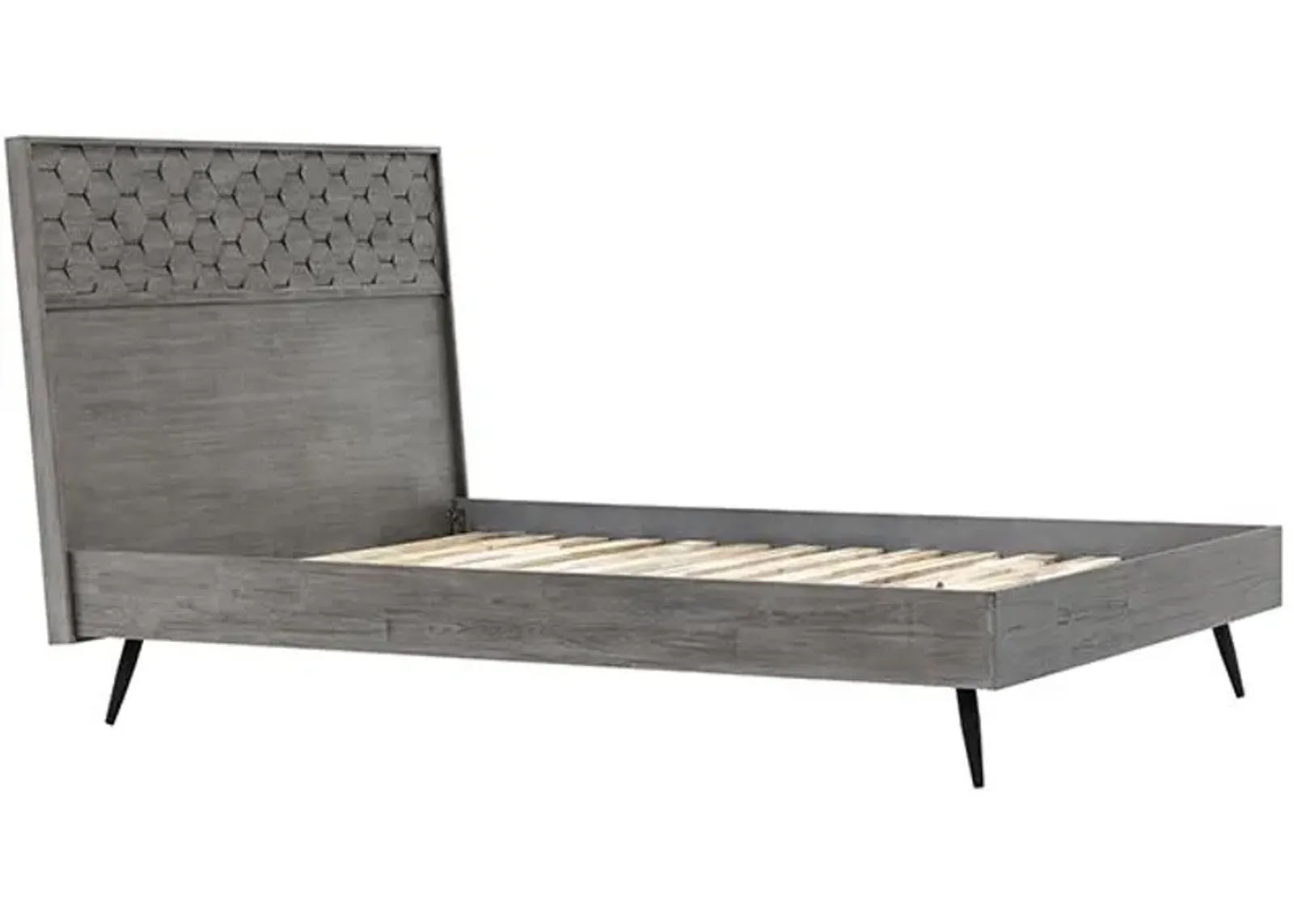 Armen Living Makena Grey King Platform Bed 