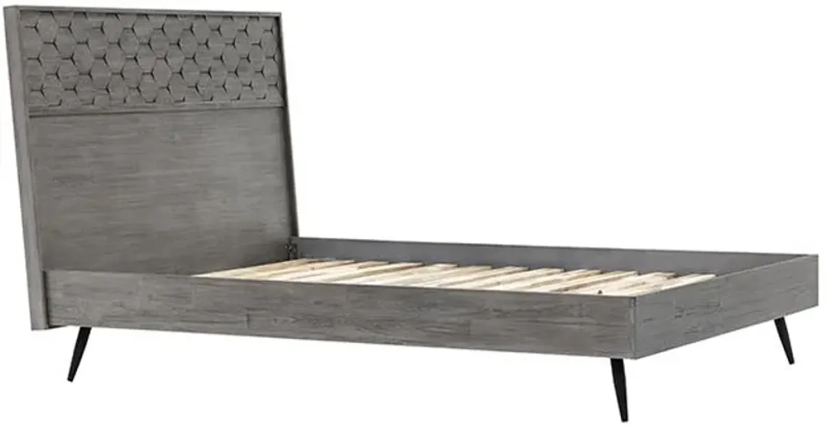 Armen Living Makena Grey King Platform Bed 