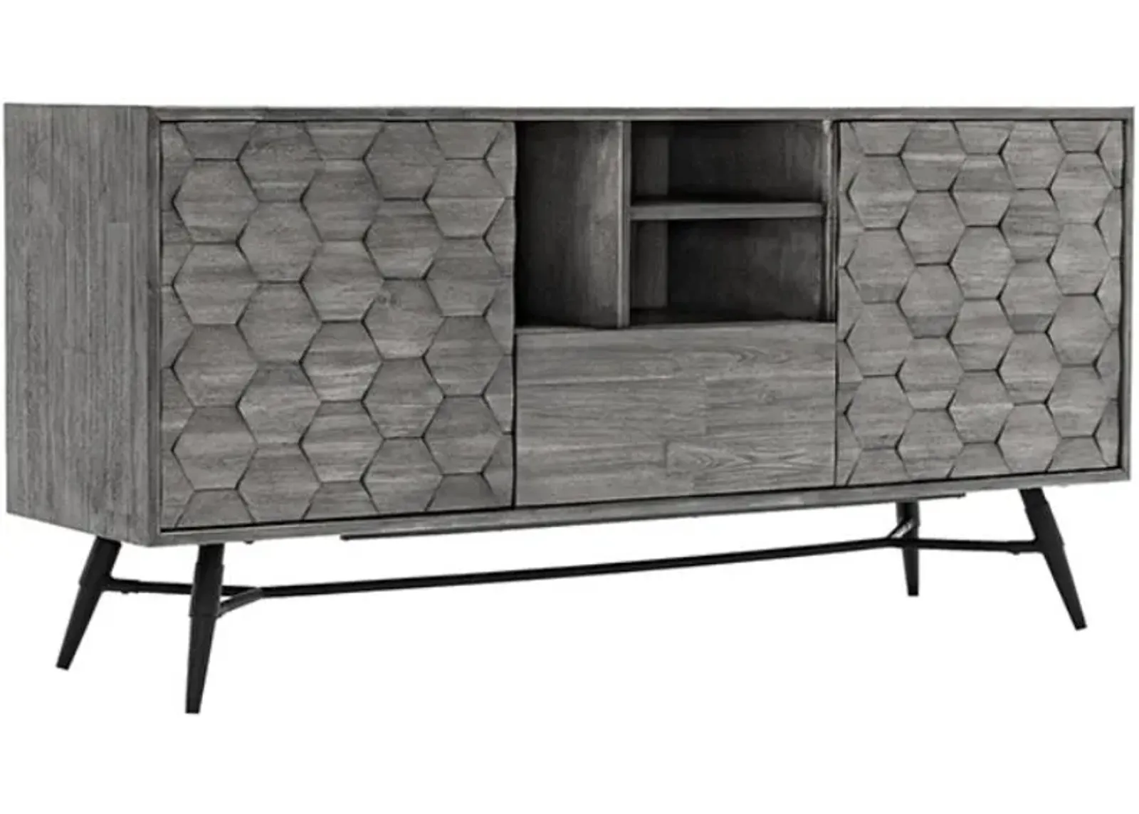 Armen Living Makena Black/Tundra Grey Sideboard Buffet