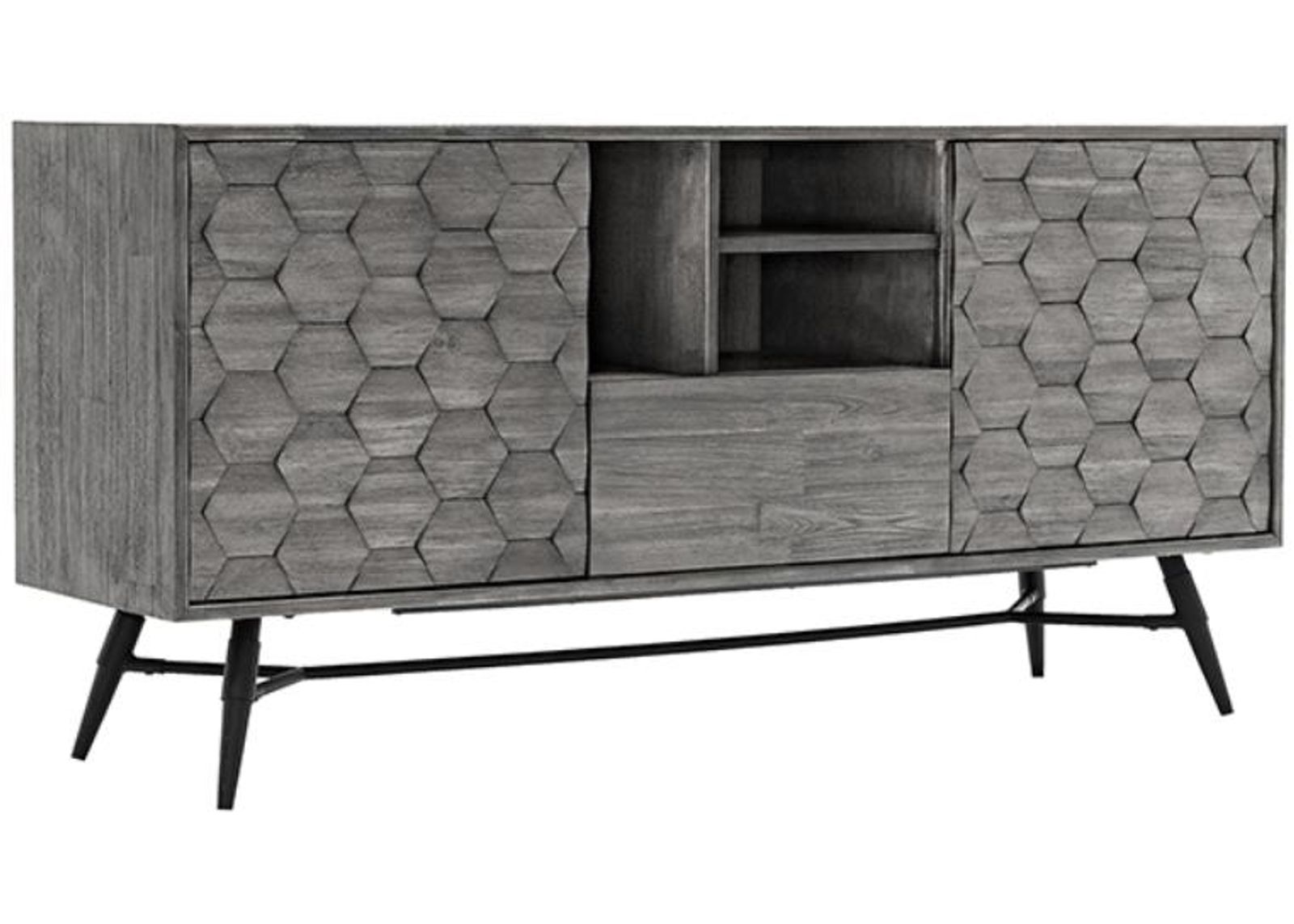 Armen Living Makena Black/Tundra Grey Sideboard Buffet