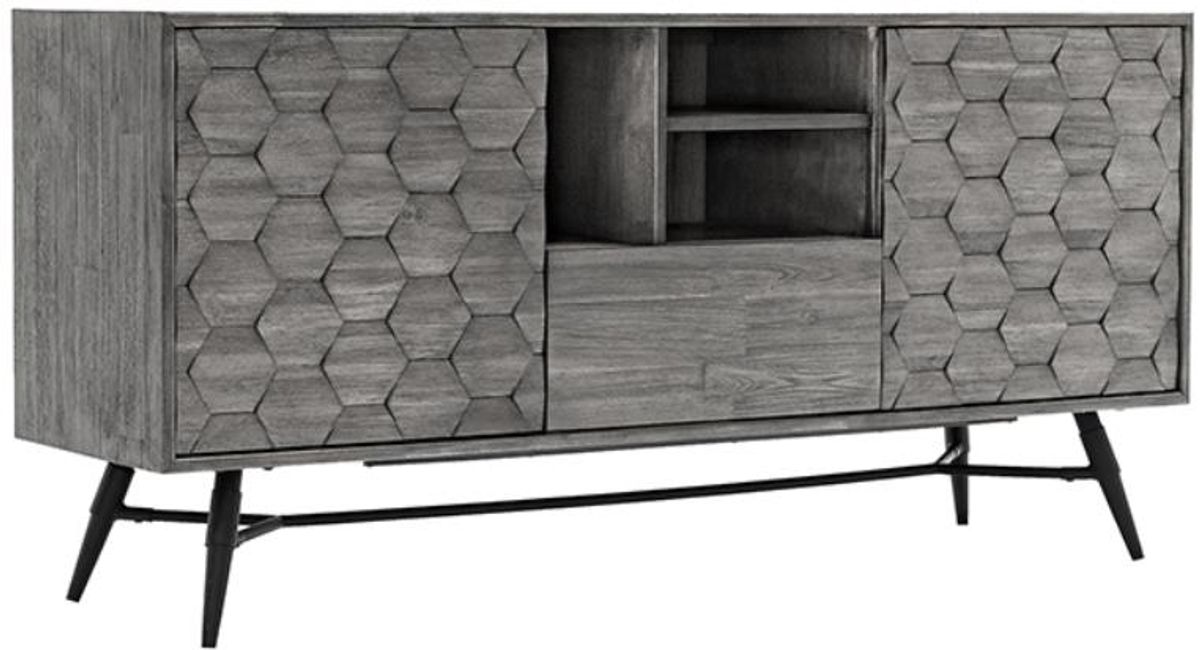 Armen Living Makena Black/Tundra Grey Sideboard Buffet