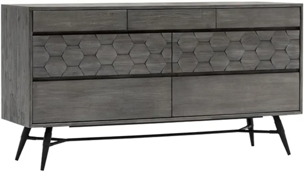 Armen Living Makena Black/Tundra Grey Dresser 