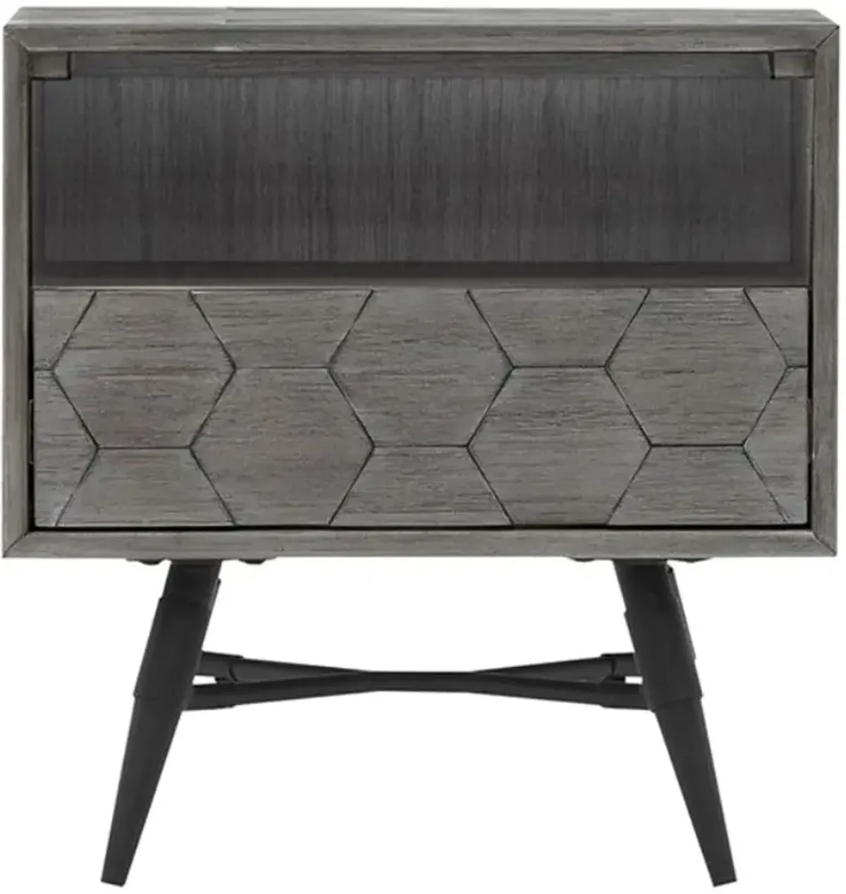 Armen Living Makena Black/Tundra Grey Nightstand