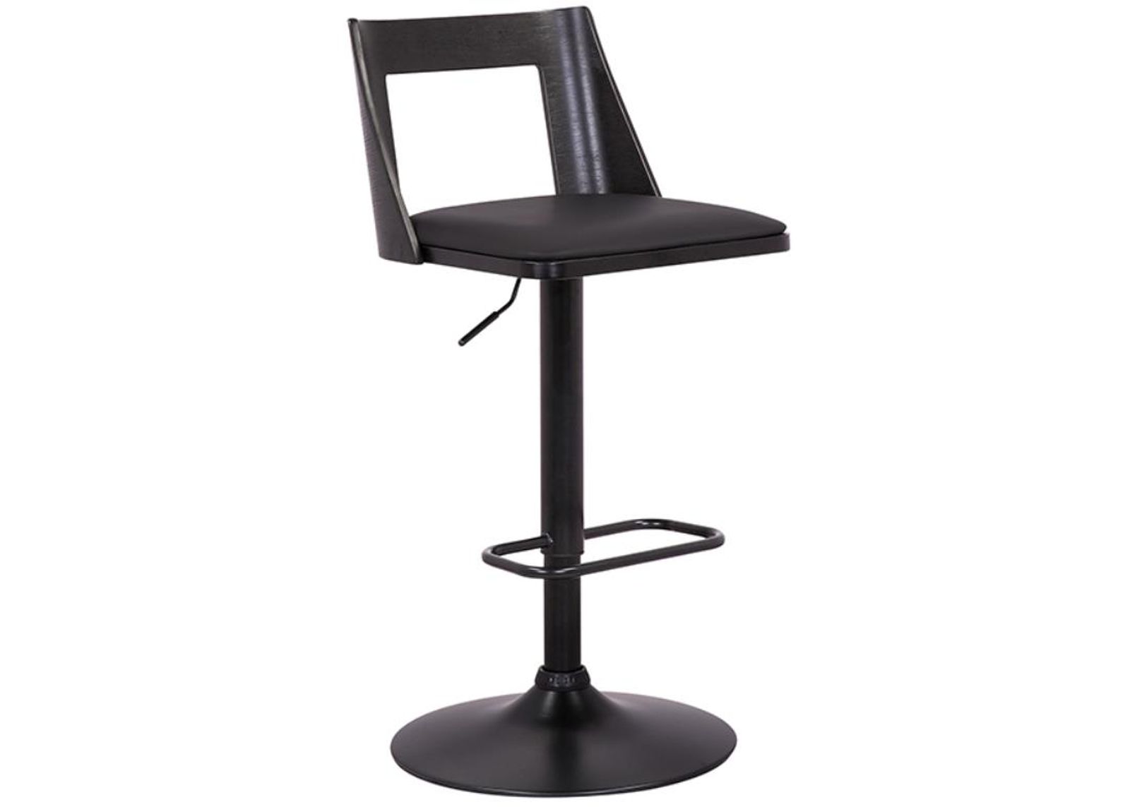 Armen Living Milan Black Adjustable Swivel Bar Stool