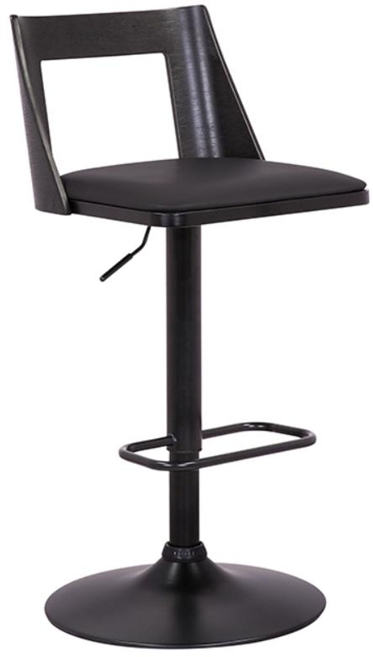 Armen Living Milan Black Adjustable Swivel Bar Stool