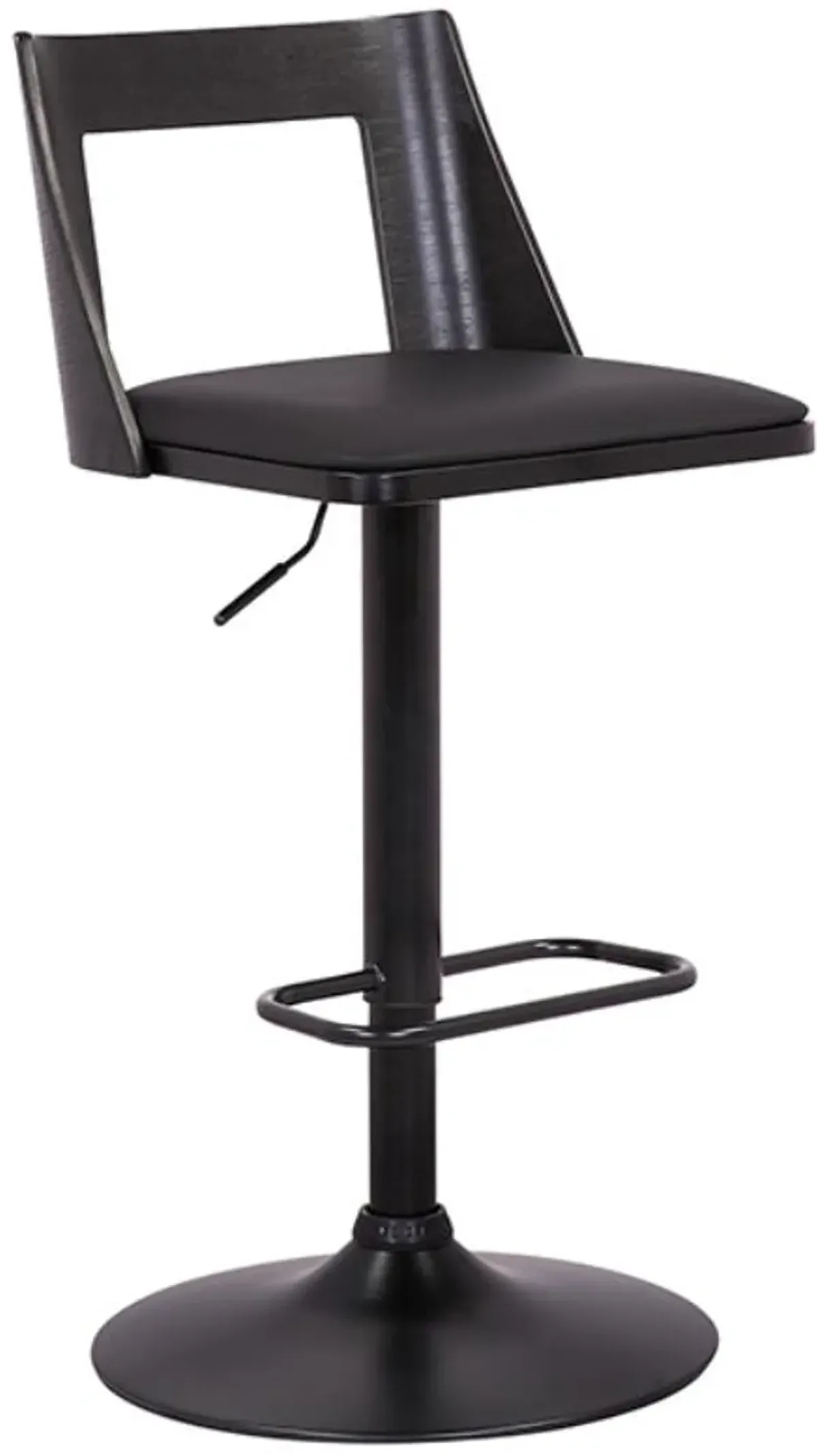 Armen Living Milan Black Adjustable Swivel Bar Stool