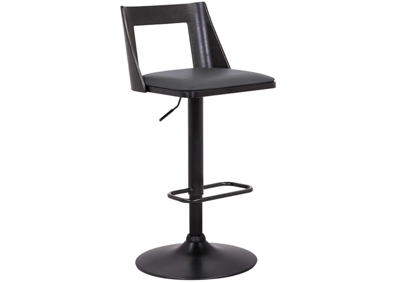 Armen Living Milan Black/Grey Adjustable Swivel Bar Stool