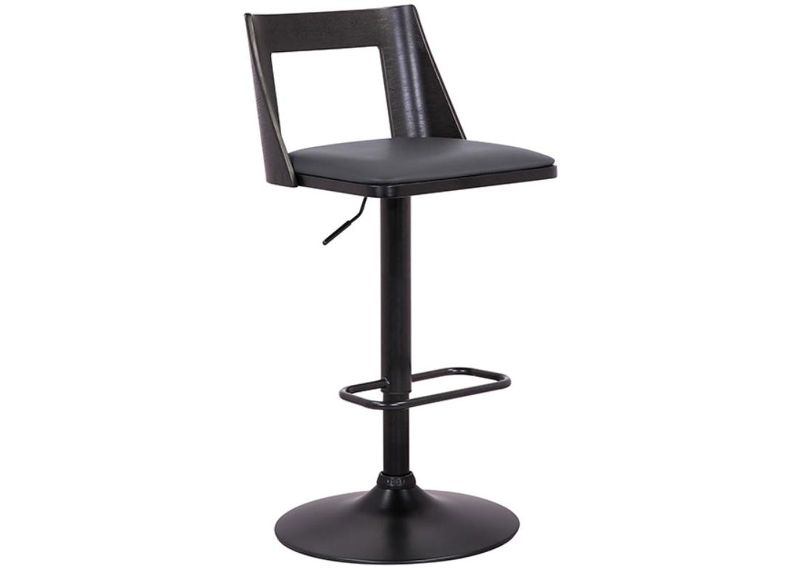 Armen Living Milan Black/Grey Adjustable Swivel Bar Stool