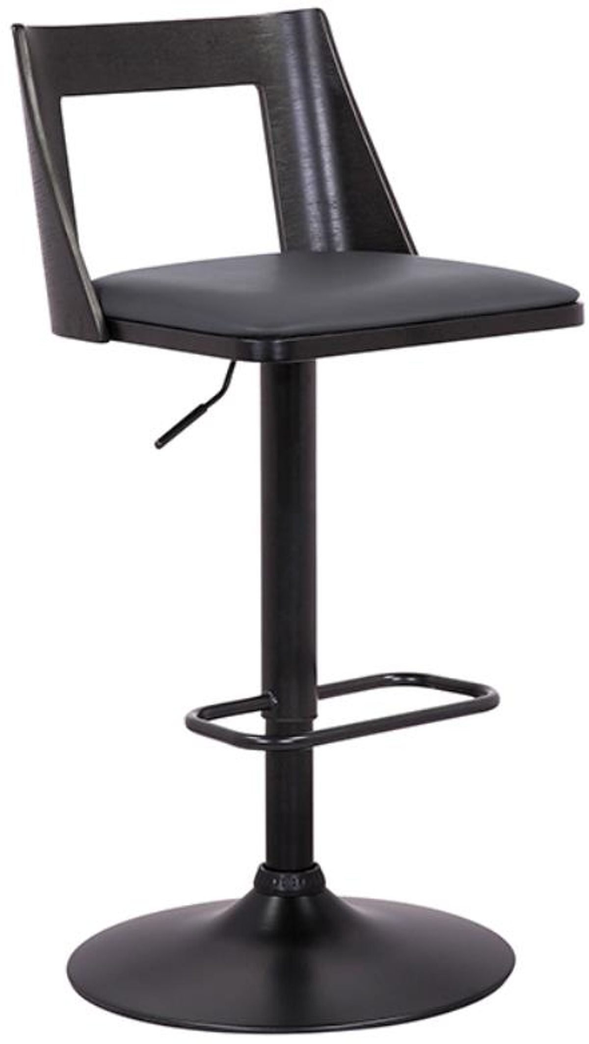 Armen Living Milan Black/Grey Adjustable Swivel Bar Stool