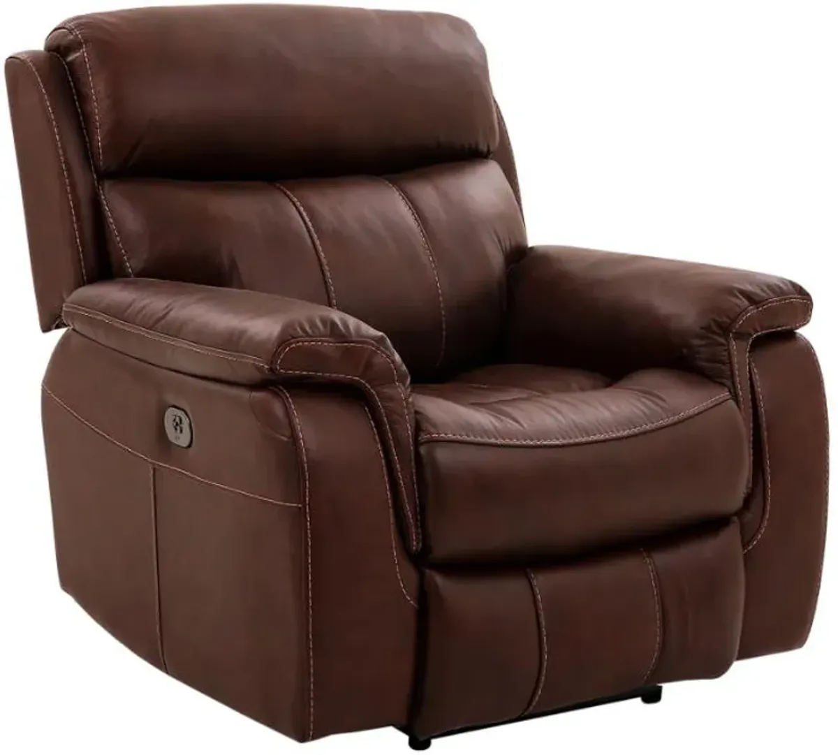 Armen Living Montague Brown Power Headrest and Lumbar Support Recliner Chair