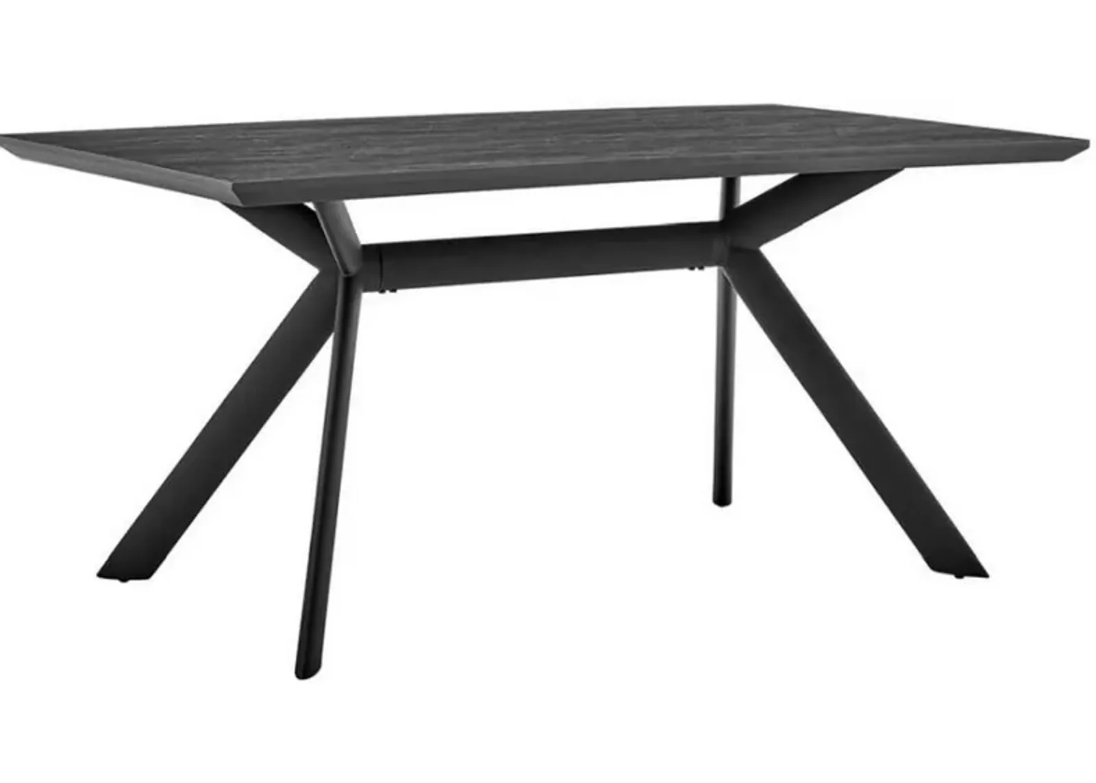 Armen Living Margot Dark Gray Dining Table with Black Metal Base 