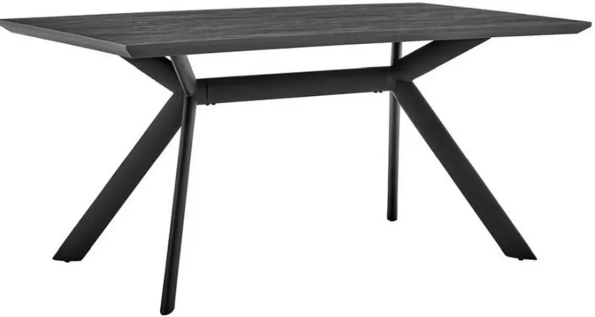 Armen Living Margot Dark Gray Dining Table with Black Metal Base 