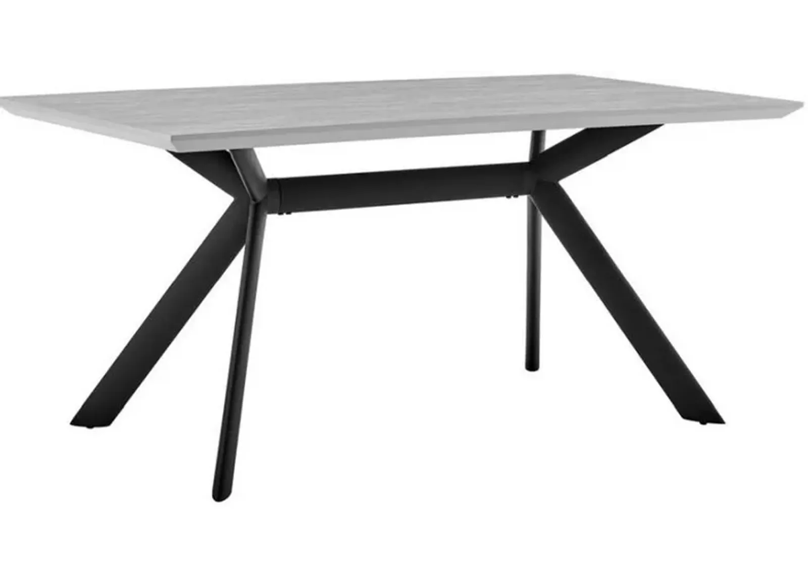 Armen Living Margot Light Gray Dining Table with Matte Black Metal Base