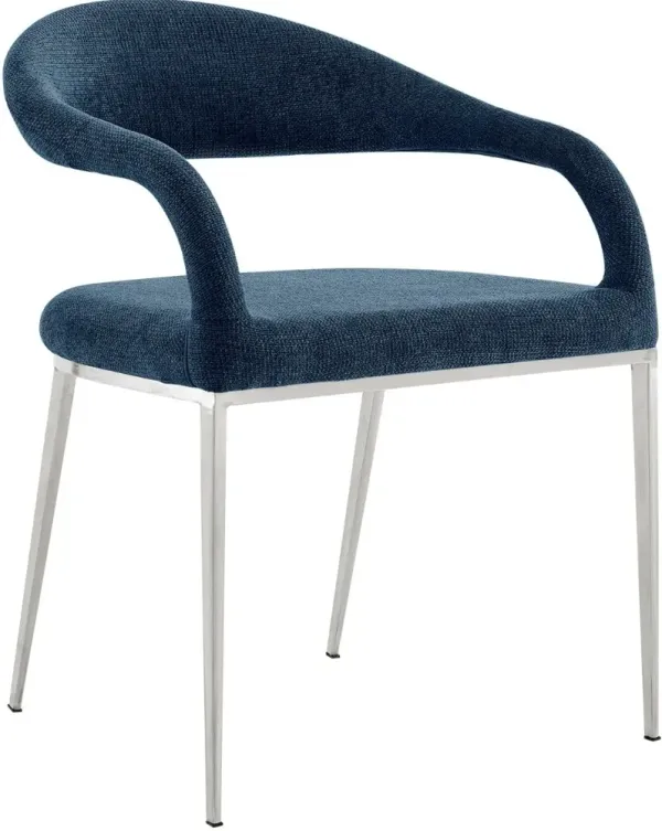 Armen Living Morgan 2-Piece Blue Dining Chair Set