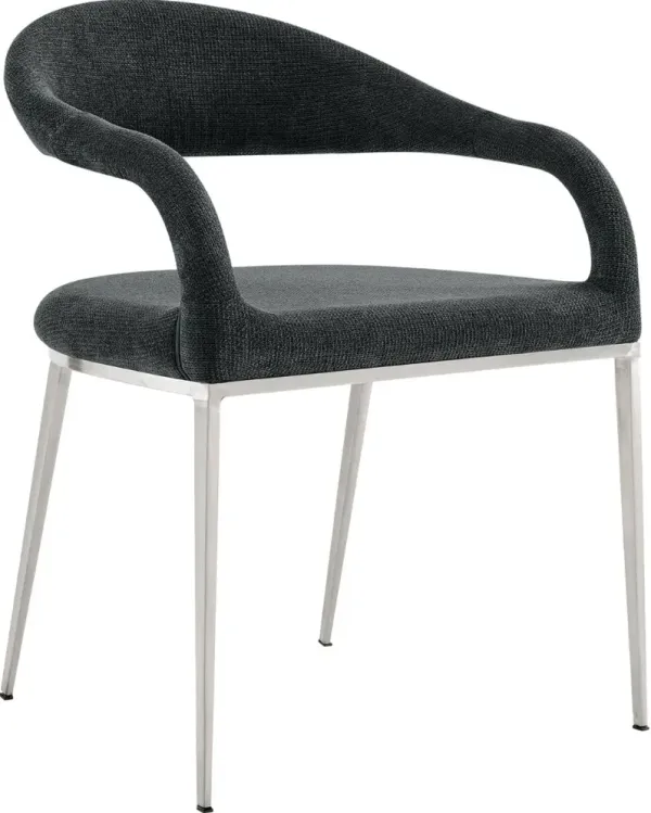 Armen Living Morgan 2-Piece Charcoal Dining Chair Set
