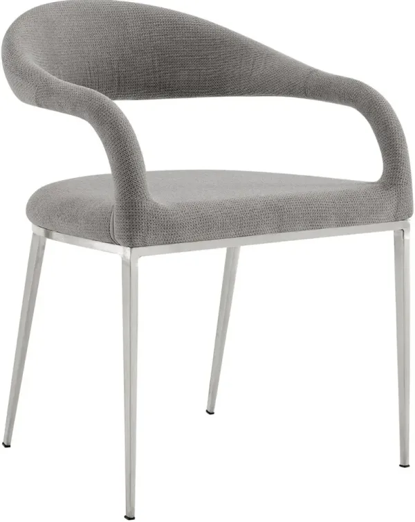 Armen Living Morgan 2-Piece Light Gray Dining Chair Set