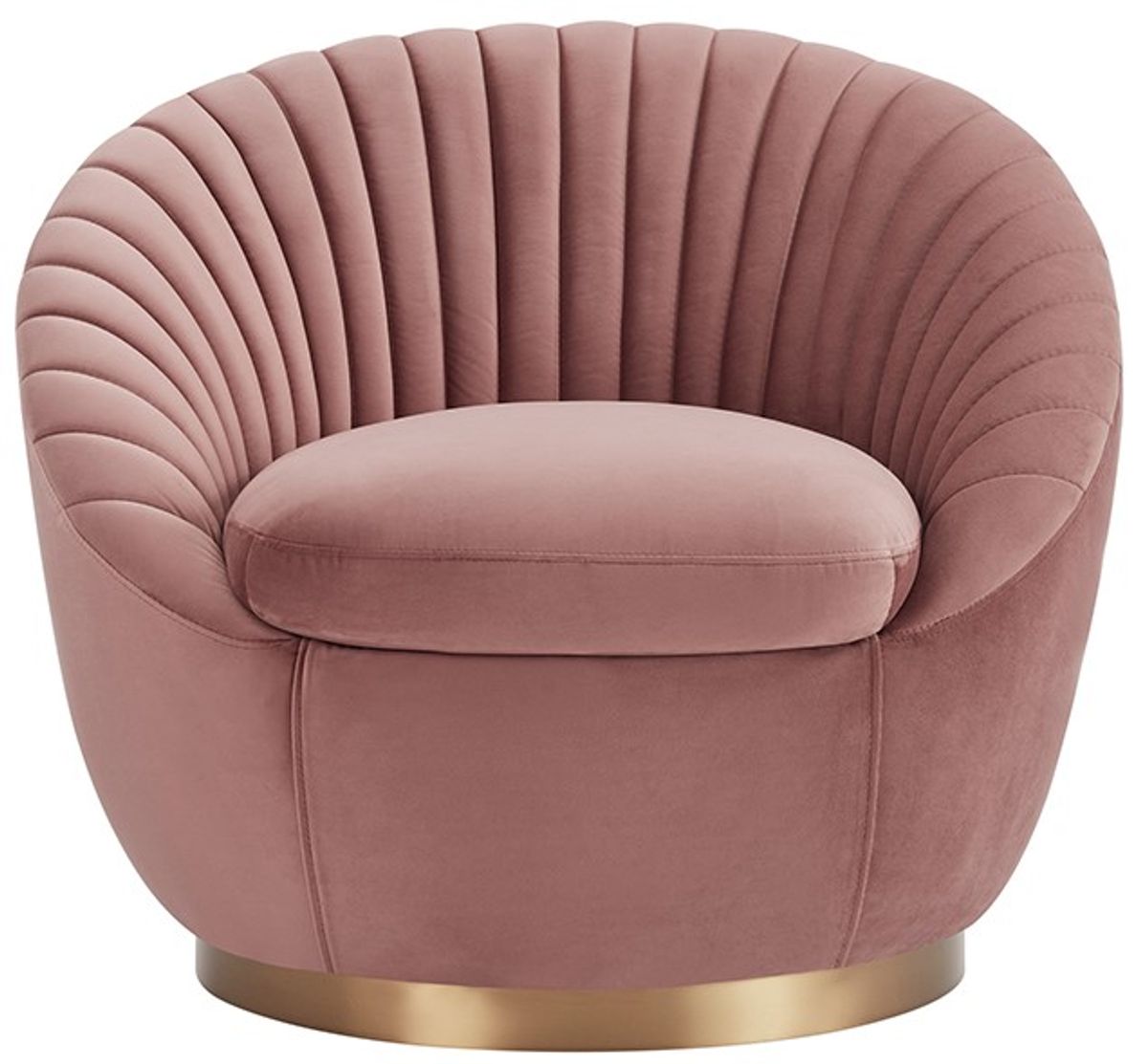 Armen Living Mitzy Blush Swivel Accent Chair