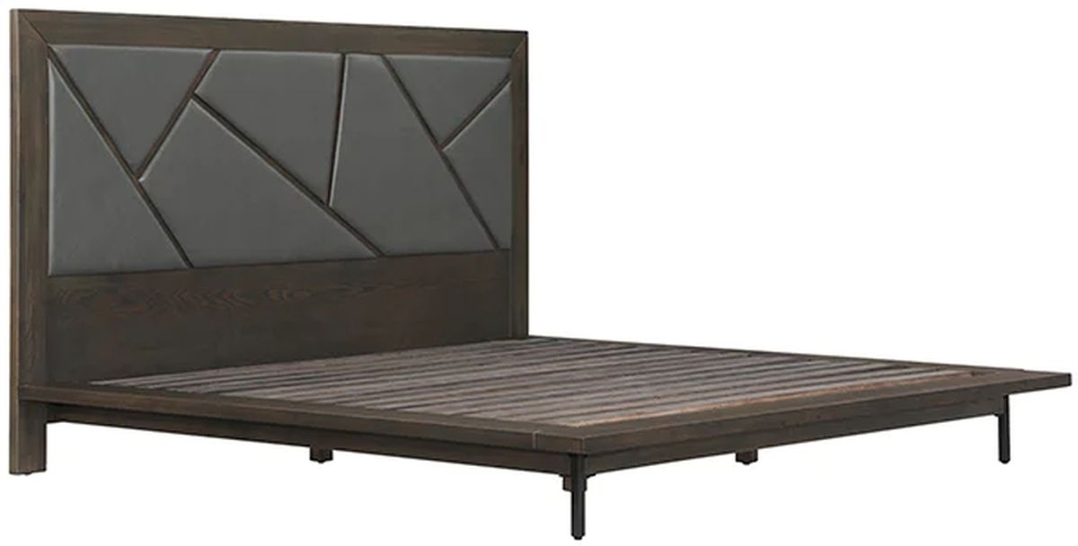 Armen Living Marquis Smoke Oak King Bed