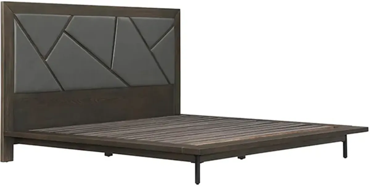 Armen Living Marquis Smoke Oak Queen Bed