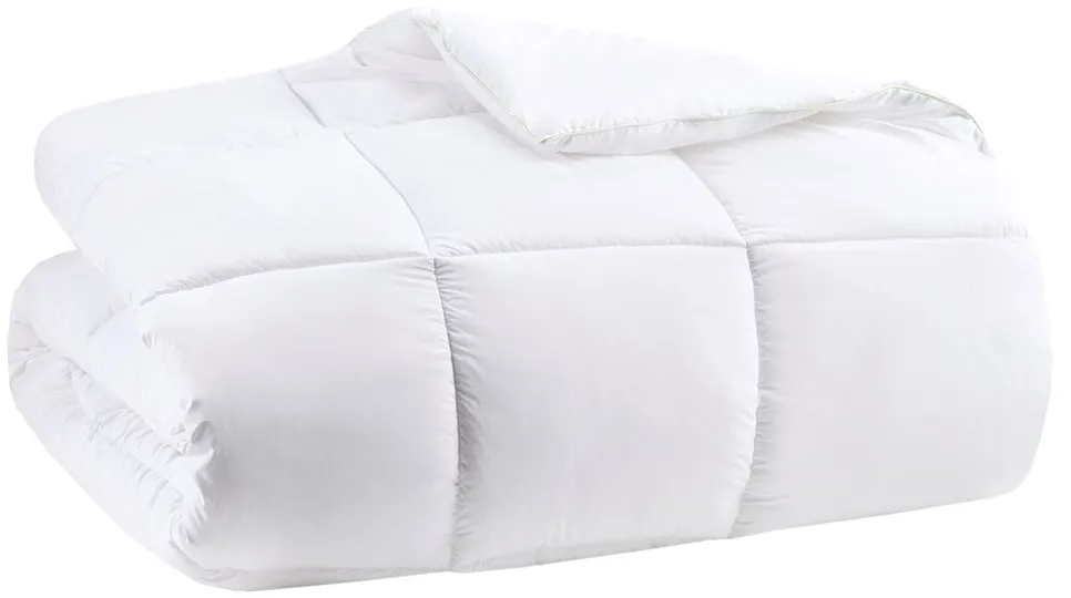 Olliix by Clean Spaces Allergen Barrier White Twin Anti-Microbial Down Alternative Comforter