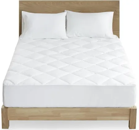 Olliix by Clean Spaces Allergen Barrier White King Anti-Microbial Mattress Pad