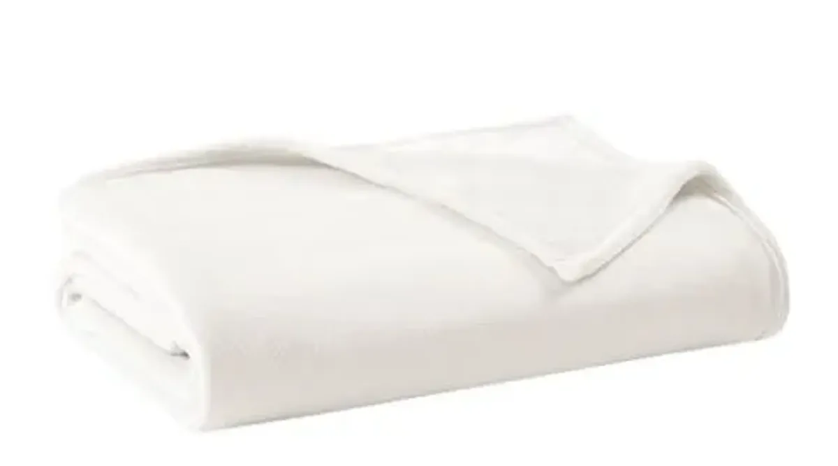 Olliix by Clean Spaces Ivory Twin  Antimicrobial Plush Blanket