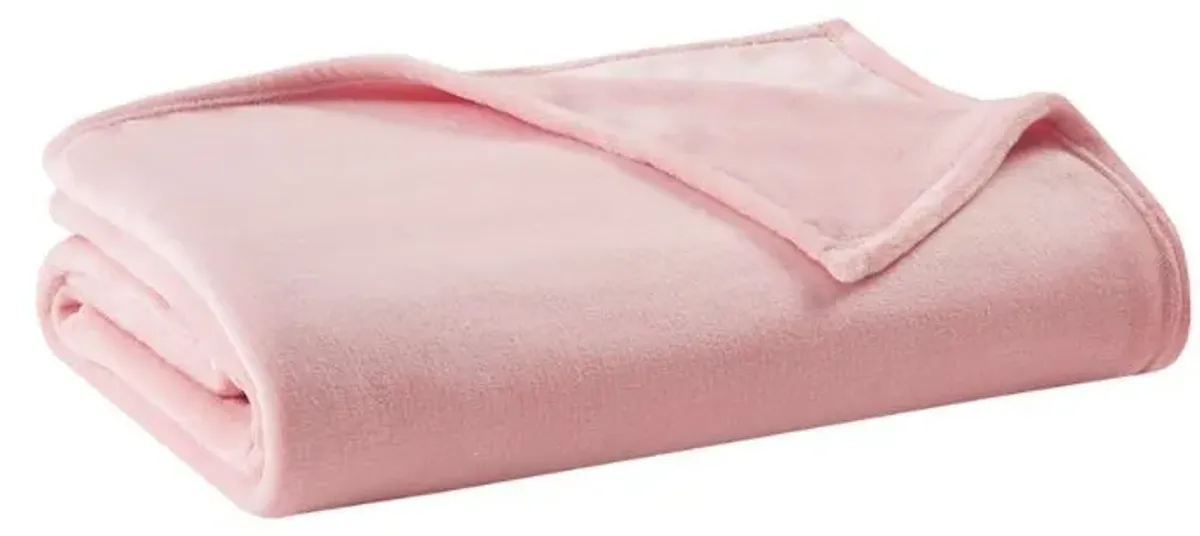 Olliix by Clean Spaces Antimicrobial Plush Blush King Blanket