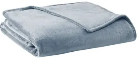 Olliix by Clean Spaces Blue Twin  Antimicrobial Plush Blanket
