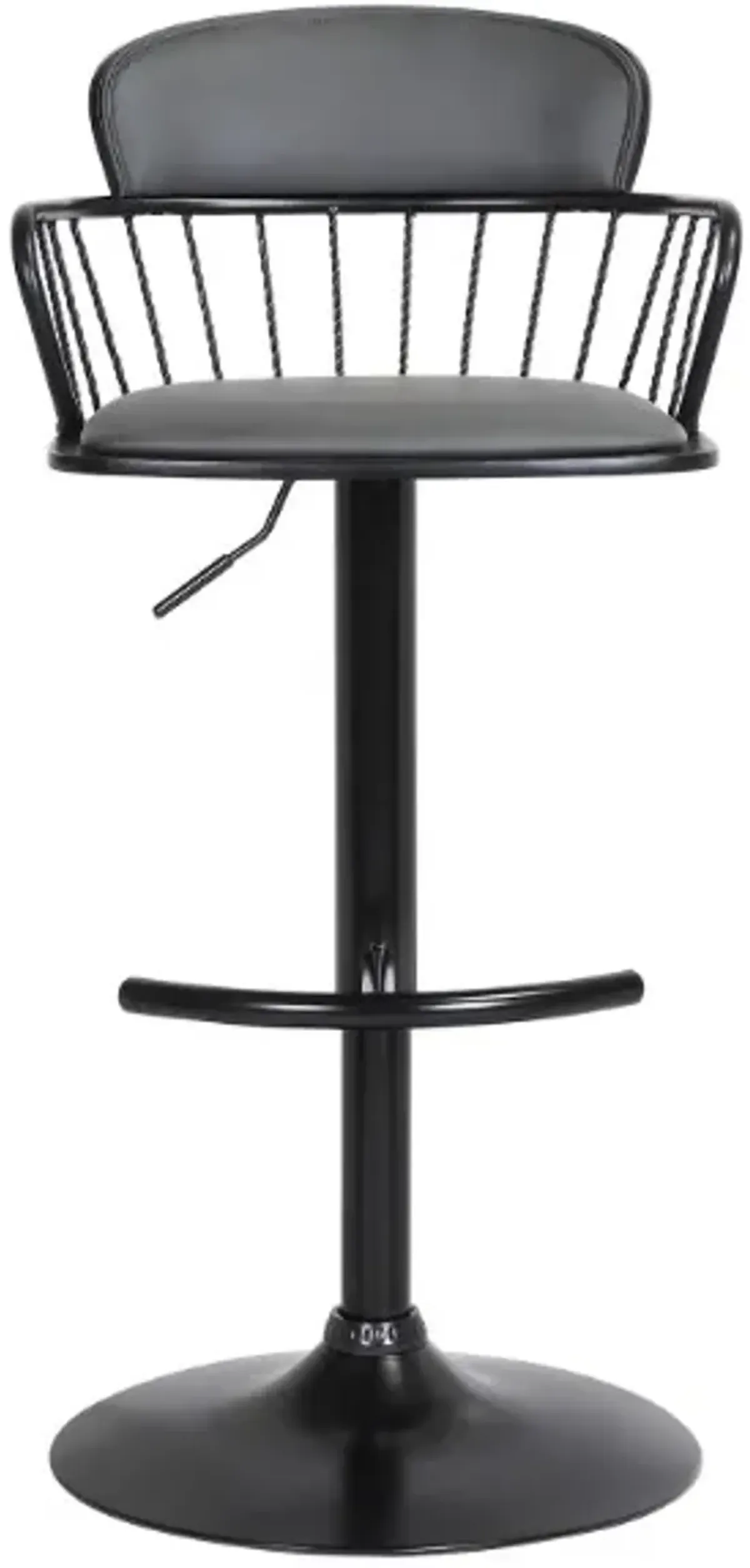 Armen Living Nash Black/Gray Adjustable Bar Stool