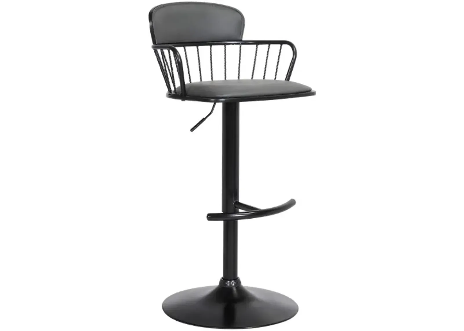 Armen Living Nash Black/Gray Adjustable Bar Stool