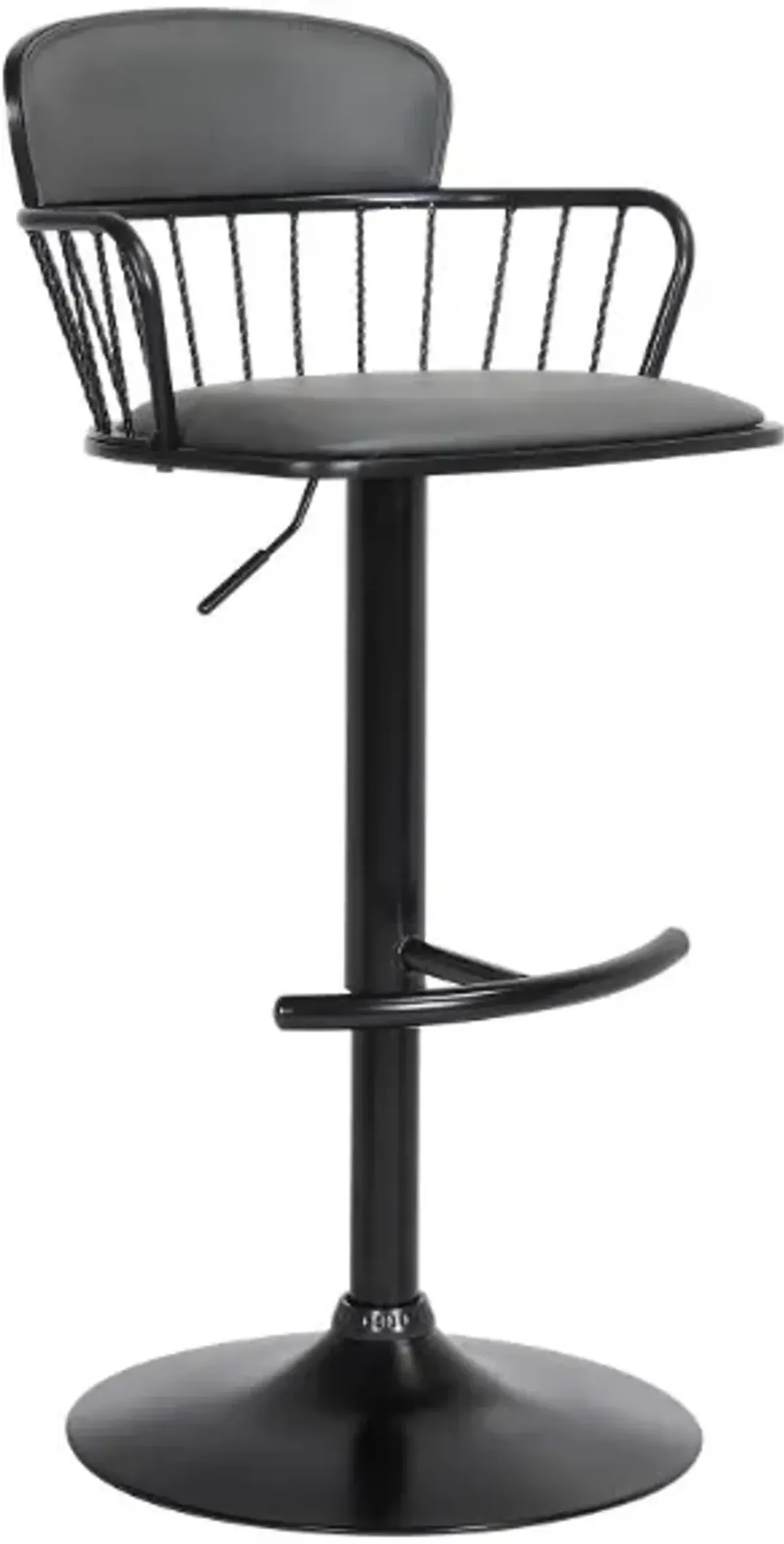 Armen Living Nash Black/Gray Adjustable Bar Stool