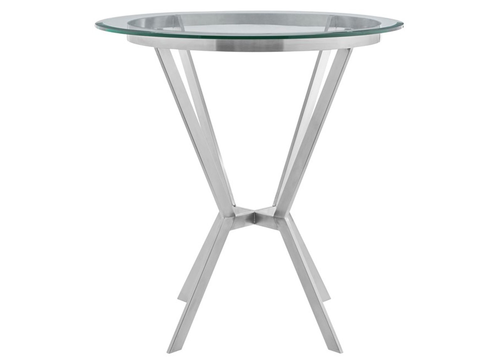 Armen Living Naomi Stainless Steel Dining Table