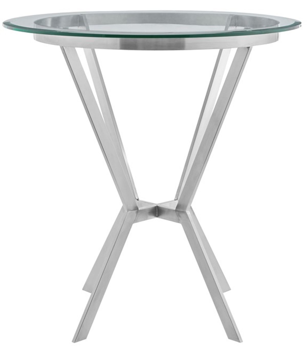 Armen Living Naomi Stainless Steel Dining Table