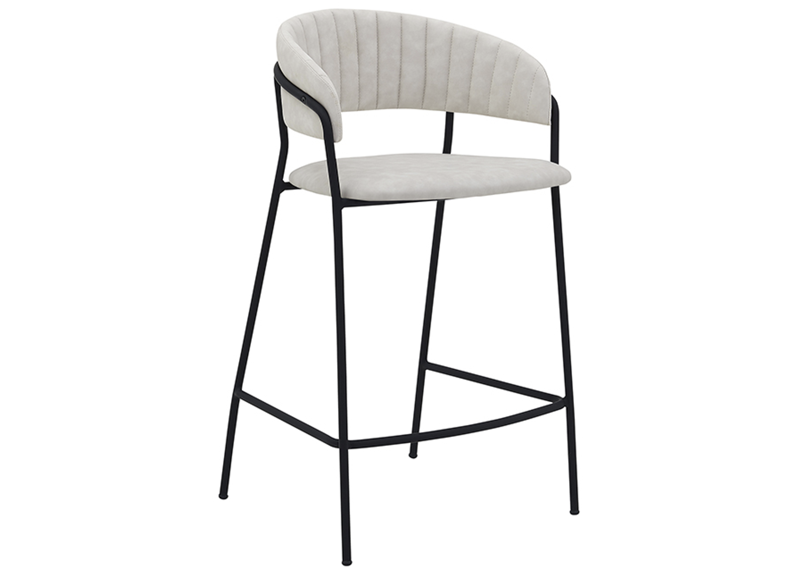 Armen Living Nara Black/Cream 26" Counter Stool