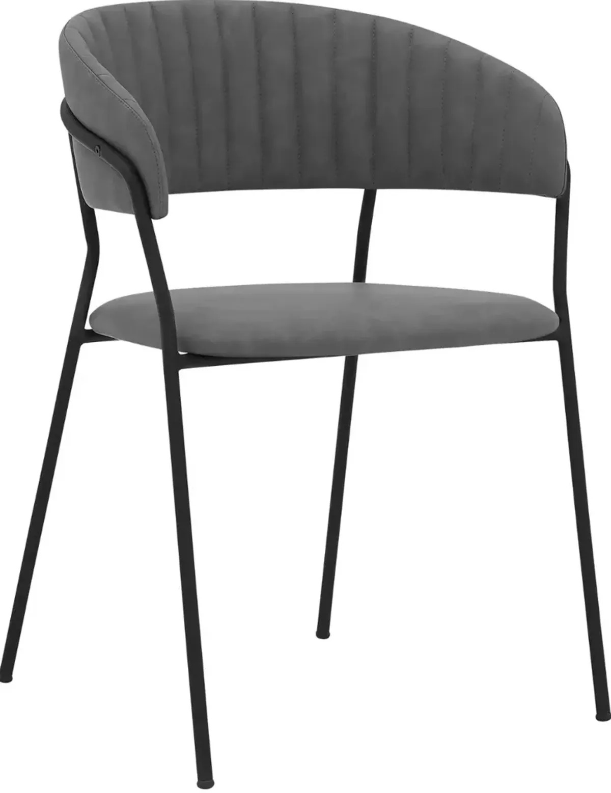 Armen Living Nara 2-Piece Gray/Black Dining Chairs