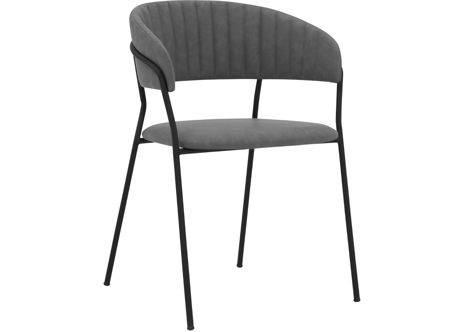 Armen Living Nara 2-Piece Gray/Black Dining Chairs