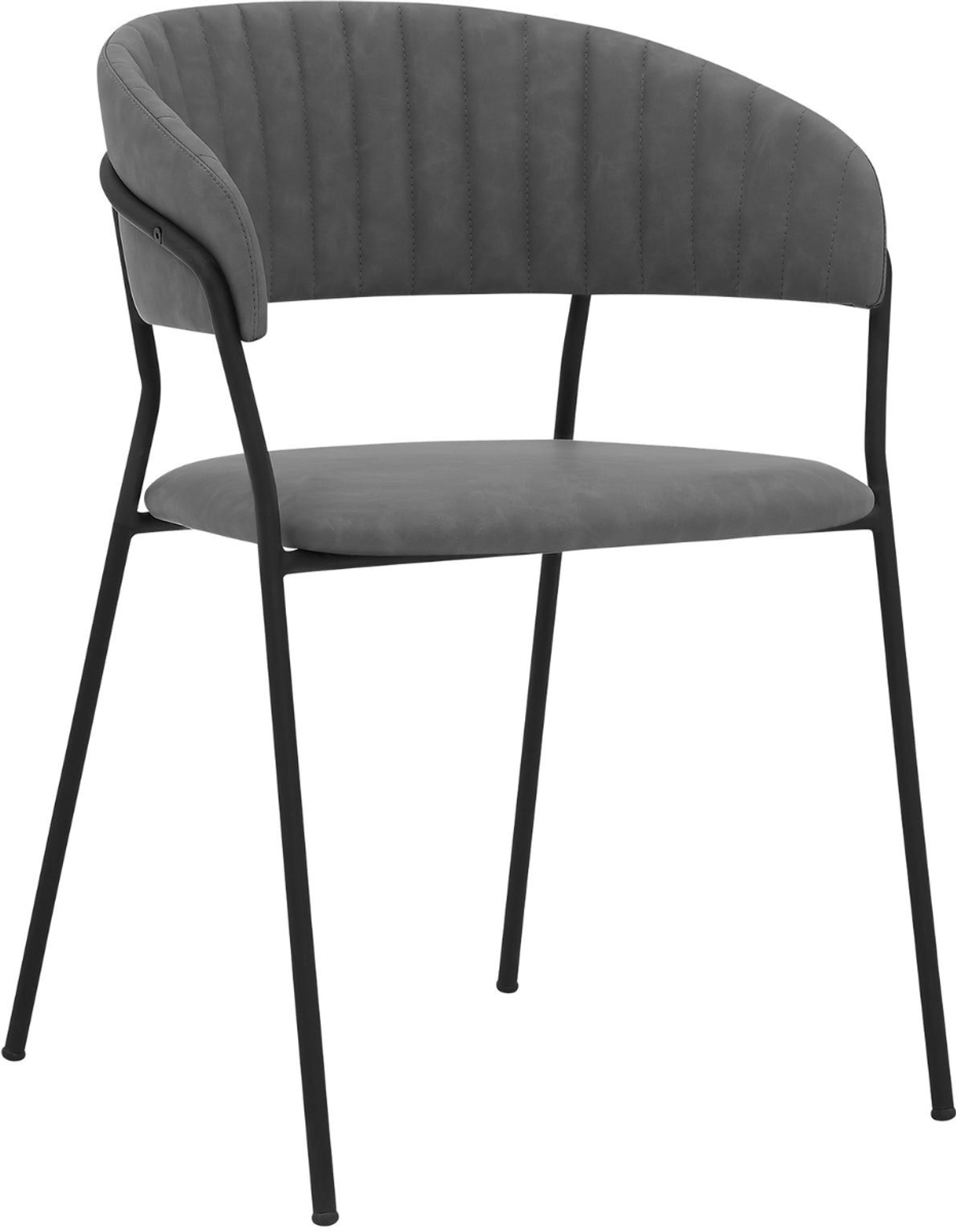 Armen Living Nara 2-Piece Gray/Black Dining Chairs