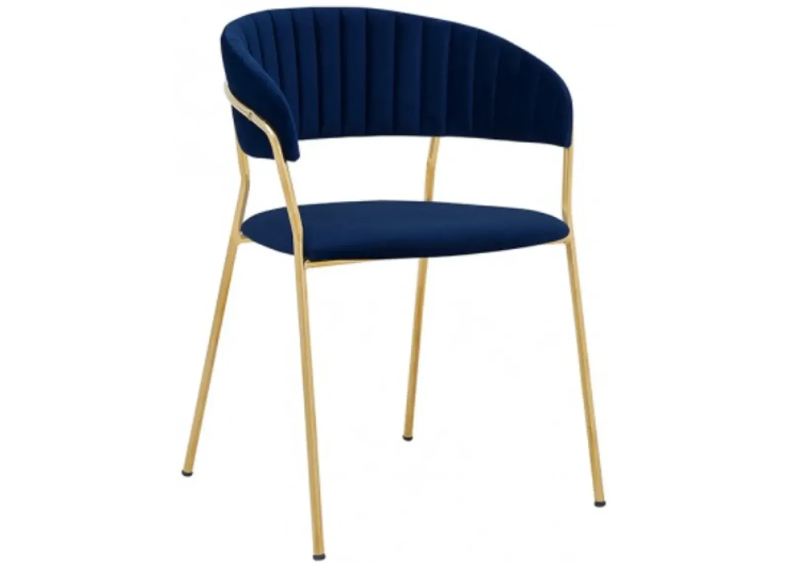 Armen Living Nara 2-Piece Blue/Gold Dining Chairs