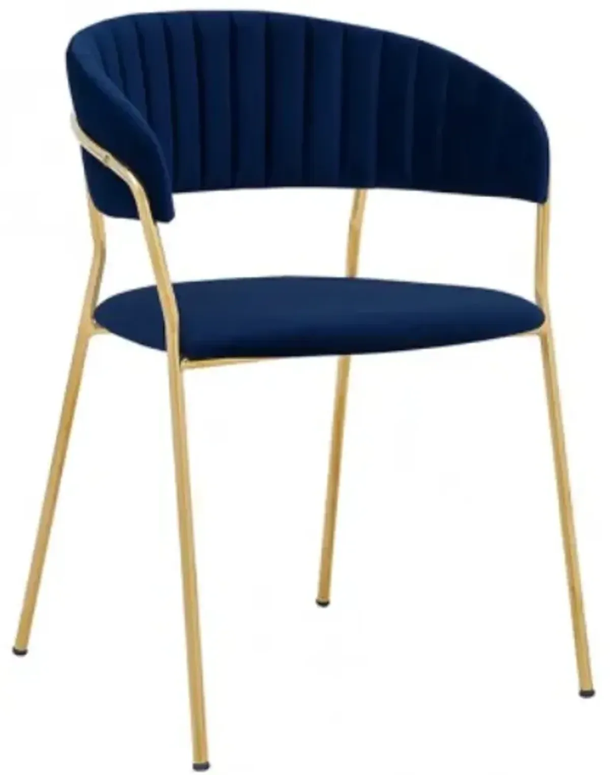 Armen Living Nara 2-Piece Blue/Gold Dining Chairs