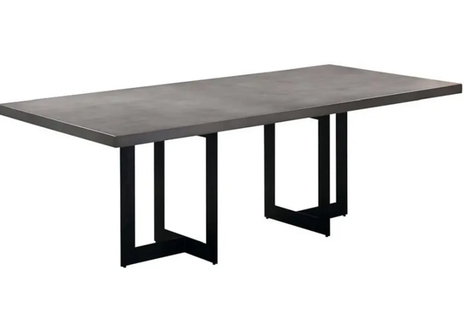 Armen Living Odet Grey Rectangular Dining Table with Black Brushed Base 